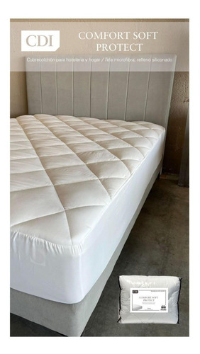 Imagen 3 de 7 de Cubrecolchon Matelaseado 180x200 Ajustable Protector Lateral