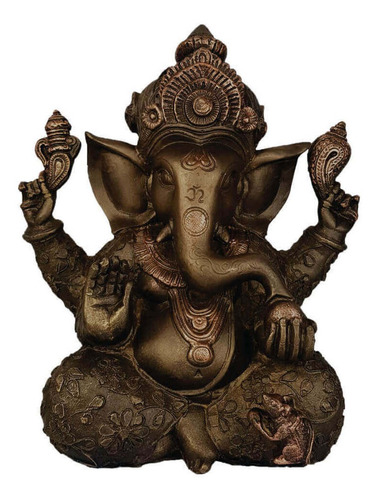 Ganesha Grande Cor Ouro Envelhecido.