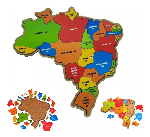 Mapa Brasil Brinquedo Educativo Quebra Cabeça Pedagógico