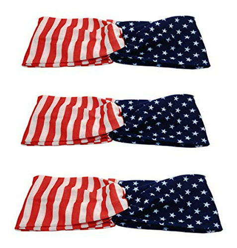 Diademas - Imike 3 Pack American Flag Headband Independence 