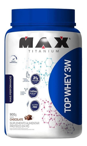 Suplemento em pó Max Titanium Professional Top Whey 3W proteínas Top Whey 3W sabor chocolate em pote de 900mL