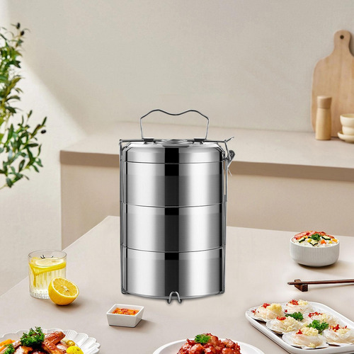 Recipiente Para Alimentos Com Porta-almoço, 3 Níveis