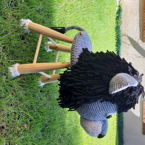 Imagen 5 de 5 de Banquito Infantil D Madera Leonidas Amigurumi Tejido Crochet