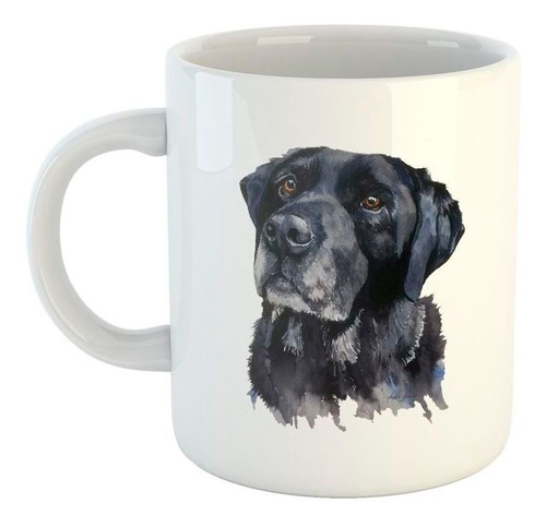 Taza De Ceramica Perro Labrador Chocolate Watercolor