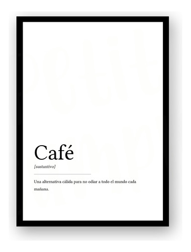 Poster Imprimible Café Definicion Poster Decorativo Café