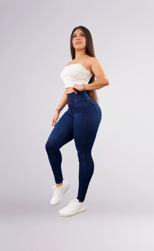 QCOTNG Jeans de levantamiento de glúteos para mujer, jeans elásticos  ajustados de cintura alta, jeans de diseño colombiano, Levanta Cola, Azul :  Ropa, Zapatos y Joyería 