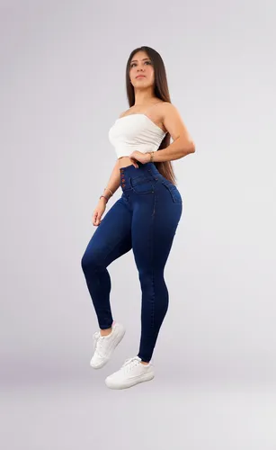 QCOTNG Jeans de levantamiento de glúteos para mujer, jeans elásticos  ajustados de cintura alta, jeans de diseño colombiano, Levanta Cola, Azul :  Ropa, Zapatos y Joyería 