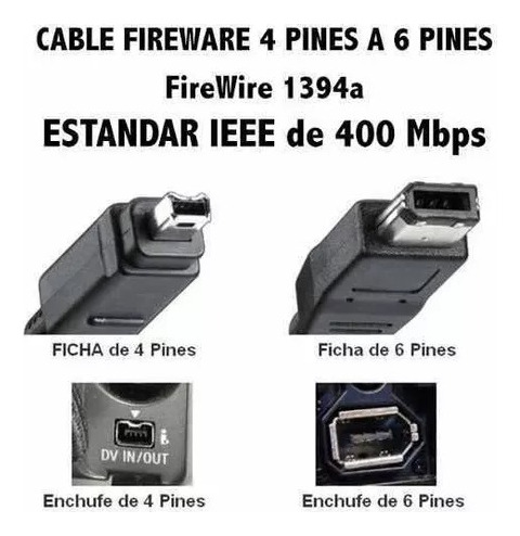 Cables  Firewire 6 Pines A 4 Pines  Agiler