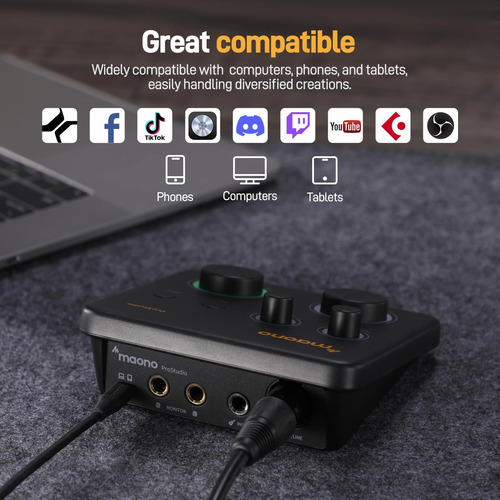 Interface De Áudio Usb Maono Para Pc: Interface Com O Of