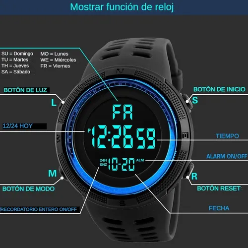 Reloj digital pulsera hombre deportivo hotsell