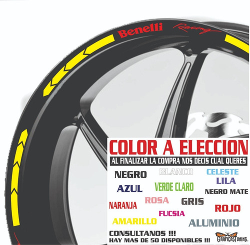 Imagen 7 de 10 de Calcos Benelli Llantas + Regalo - 00145 Graficastuning