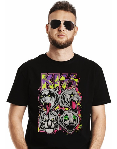 Polera Kiss Tigers Tigres Rock Impresión Directa