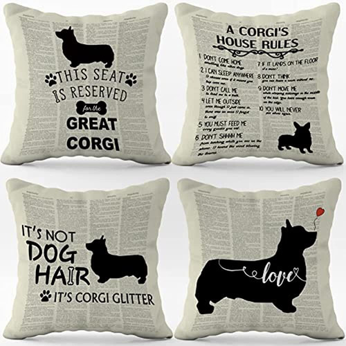 (rb) No Es Pelo De Perro Es Corgi Glitter Throw Pillow Case,