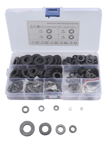 600 Pack M2 - M12 Carbon Steel Washers Plastic Set