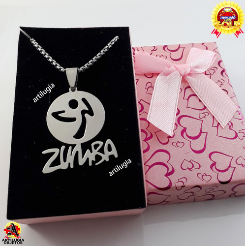 Collar Dije Zumba Baile +cadena 55cm + Estuche