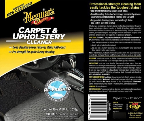 Limpiador De Tapiceria-alfombras Meguiars 19oz