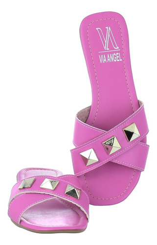 Rasteirinha Feminina Chinelo Casual Verão Colorido Stras 54