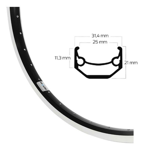 Aro Rin Ryde Andra 24 A 36h Bmx Dirt Negro