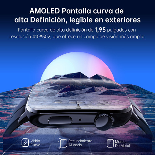 Reloj Inteligente G-tide S6pro Negro Unisex Con Notificaciones De Llamadas Y Mensajes Compatible Con Ios Y Android Ip68 Resistente Al Agua
