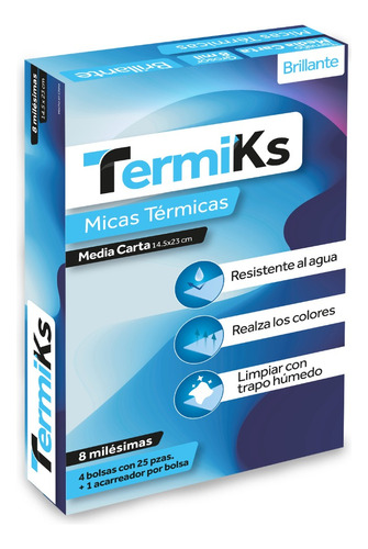 Mica Termica Media Carta 8ml (100 Pzas) Termiks 14.5x23 Cm