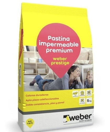 Pastina Weber Prestige Impermeable X 5kg Color Niebla