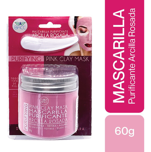 Mascarilla Facial Bacc/ Arcilla Rosada 60g. 2 Und X 8$