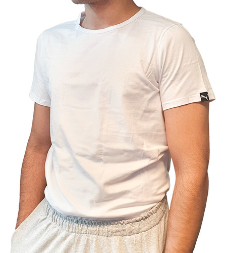 Remera Puma Lifestyle Hombre Mc Basic Blanco Ras