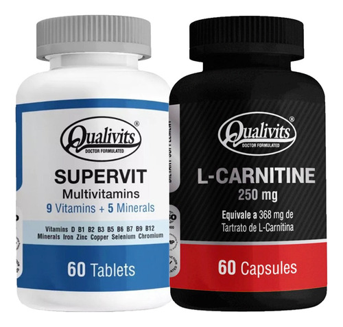 Multivitamínico Supervit + L Carnitina 60 Cápsulas Qualivits