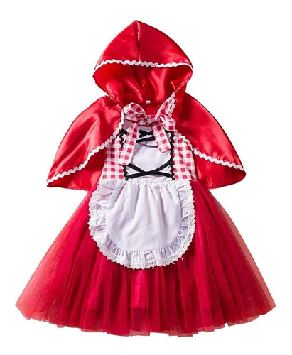 Disfraz Caperucita Roja Niña Vestido De Princesa