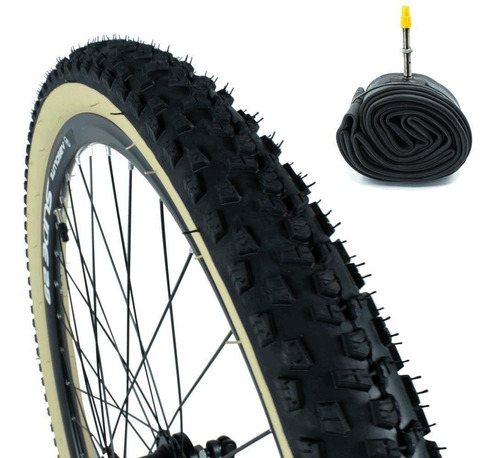 Pneu Paco 29x2.10 Nomad Faixa Bege + Câmara Pirelli Presta