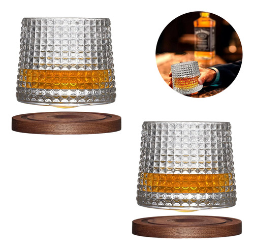 Set 2 Vasos Estilo Nordico Diamante Whiskey Cognac Ron