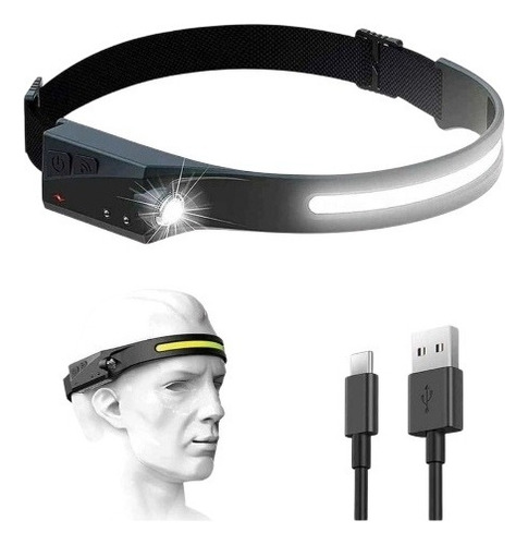 Lampara Cabeza Recargable Les Cob Sensor De Encendido Mano