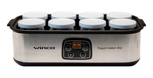 Winco W632 Yogurt Maker Digit 8 Porciones Timer Digital Color Acero