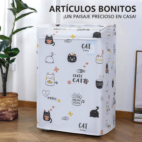 Funda Para Lavadora O Secadora Impermeable A Prueba Polvo Adecuado Para Tapa Abatible, Colores Aleatorios