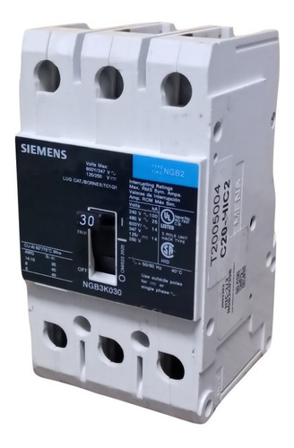 Interruptor Termomagnetico Siemens Ngb3k030 30a 3 Polo (Usado)