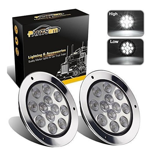 Luces Reversas Redondas Led Blancas