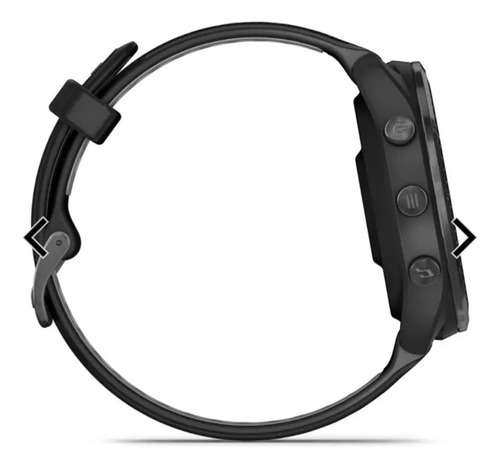 Smartwatch Garmin Forerunner 965 010-02809-00 Sport 1.4" caixa 47mm de polímero preta, pulseira preta e o arco cinza-escuro de titânio com revestimento dlc