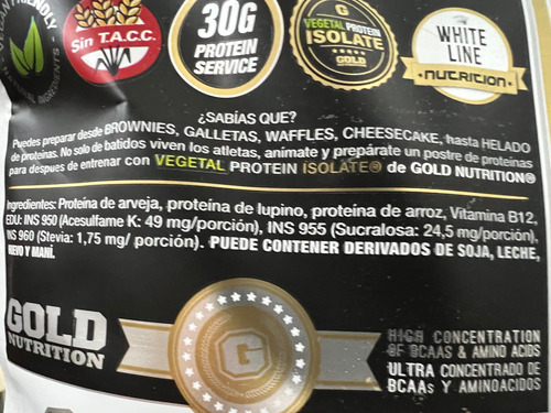 Proteína Vegetal Isolada Gold Nutrition Vegan Protein