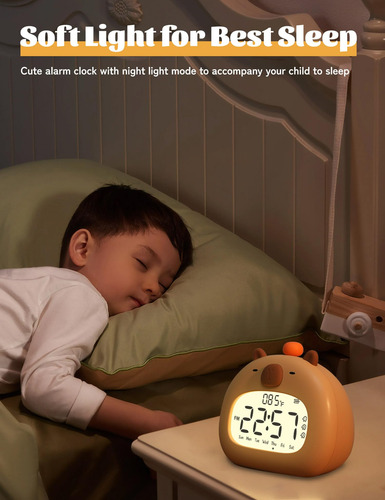 Reloj Despertador Wanidea Cute Capybara Para Niños Con Tempo