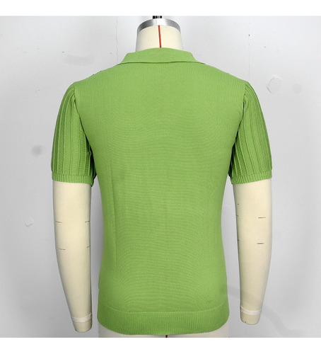 Camisa Polo De Punto Hombre Casual Verano Color Caramelo