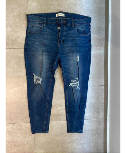 Jean De Hombre Batuk Originals Talle 38 Azul Elastizado Roto