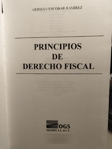 Principios De Derecho Fiscal (Usado)