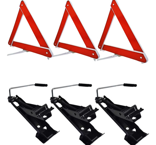 Kit Com 3 Triângulos Sinalizador De Segurança + 3 Macacos