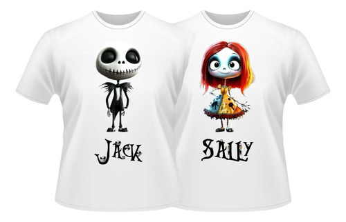 Playera Dúo Jack Skellington Y Sally Pareja Halloween J2