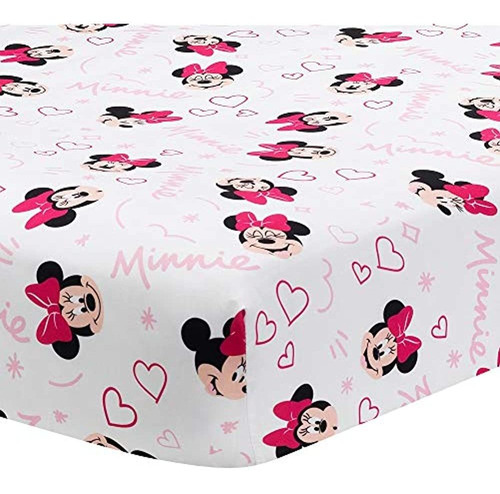 Lambs & Ivy Disney Baby Minnie Mouse Love White / Pink Heart