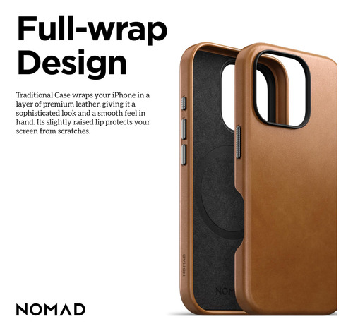 Capa De Couro Nomad iPhone 16 Pro Max English Tan Magsafe