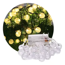 Comprar Guirnalda Luces Bolita Transparente A Pila Calidas Navidad