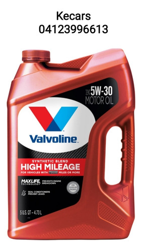 Aceite Valvoline 5w30 High Mileage Semisintético