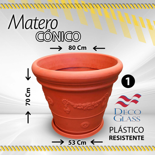 Materos Plastico Terracota C/plato M-90 80x70 #1 / 05643