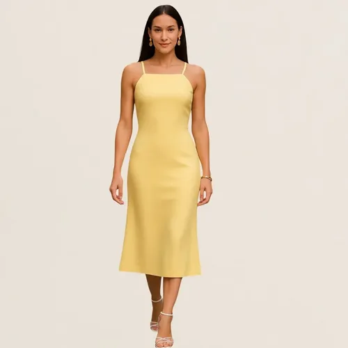 Vestido Midi Modelador Elegante Vazado Moderno Festa